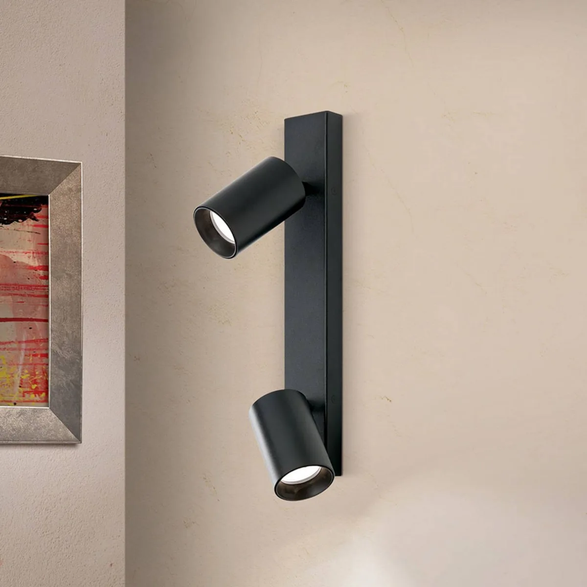 Spot Sean 2-lamps van Orion in Zwart – productfoto