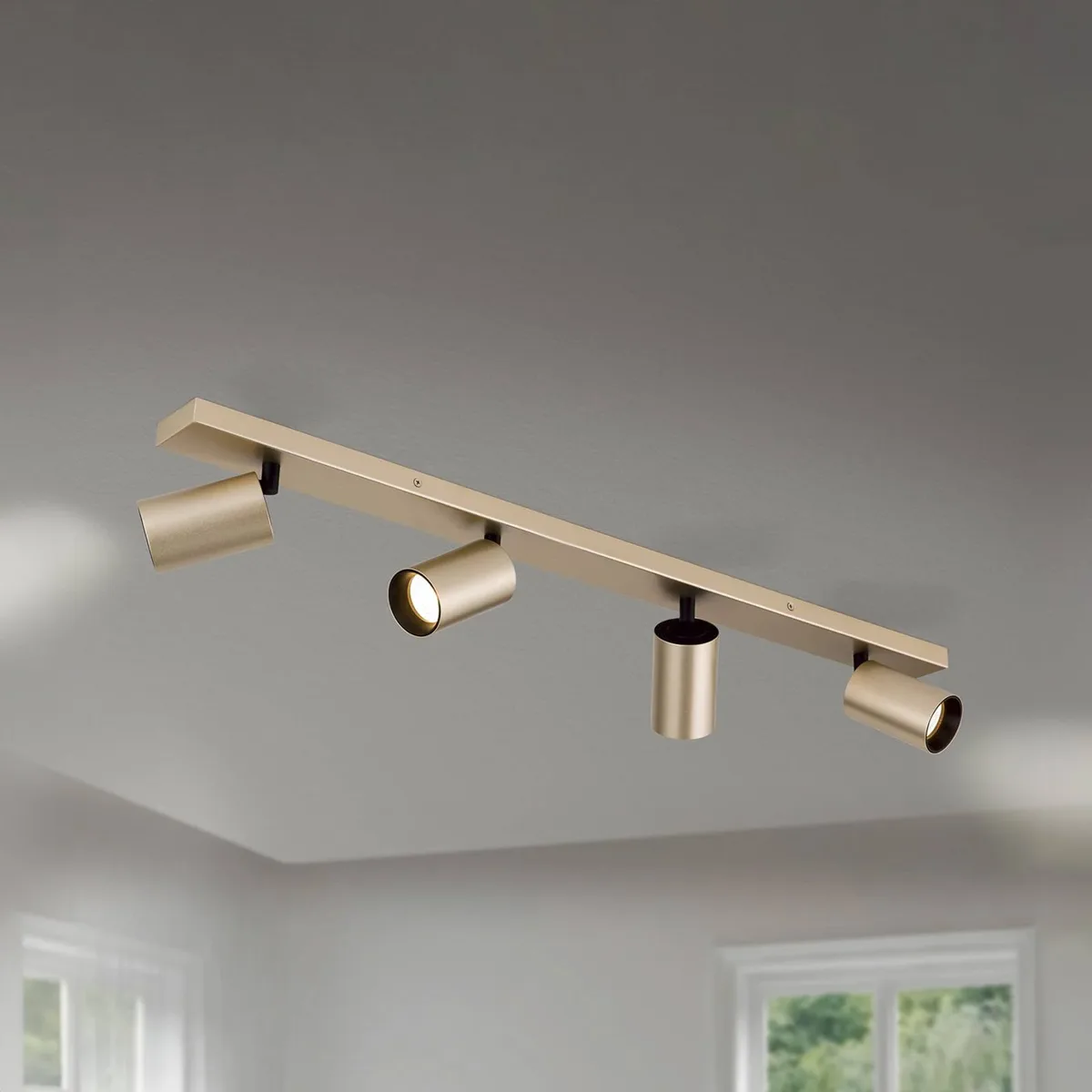 Spot Sean, 4-lamps, goudkleurig, metaal, draaibaar gemonteerd de Orion en Goudmat – photo produit