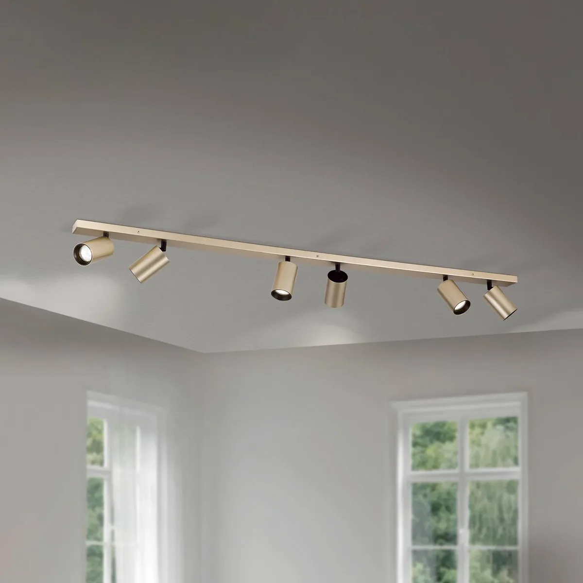 Spot Sean, 6-lamps, goudkleurig, metaal, draaibaar de Orion en Goudmat – photo produit