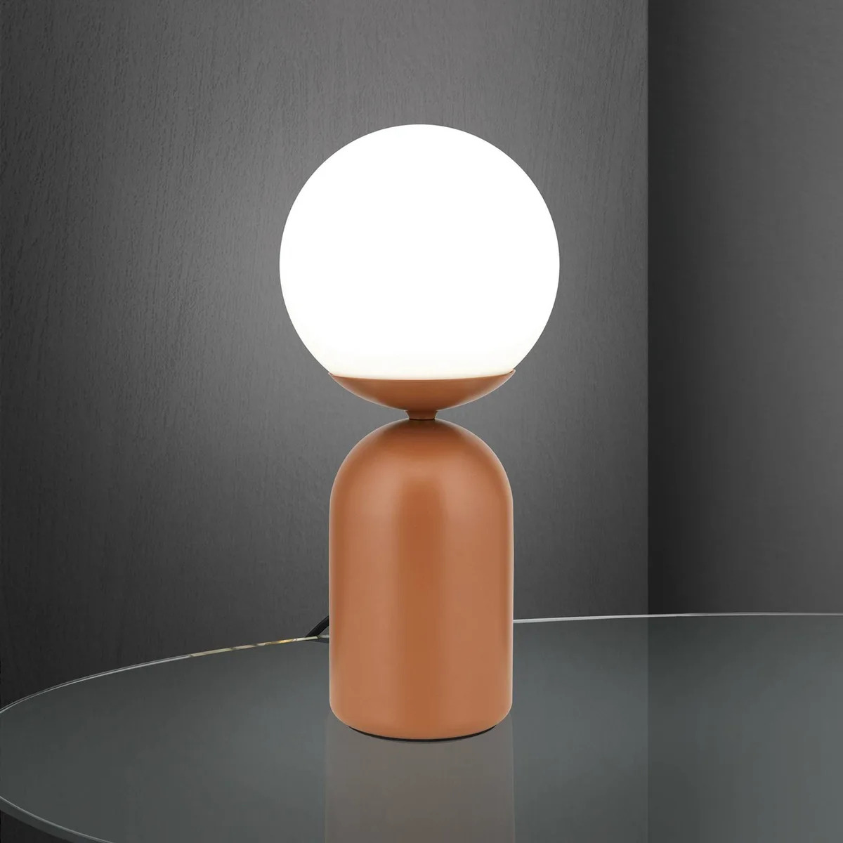 Stanley tafellamp, koraalrood, hoogte 32 cm, keramiek/glas von Orion in Koraalrood, Weiß – Produktfoto
