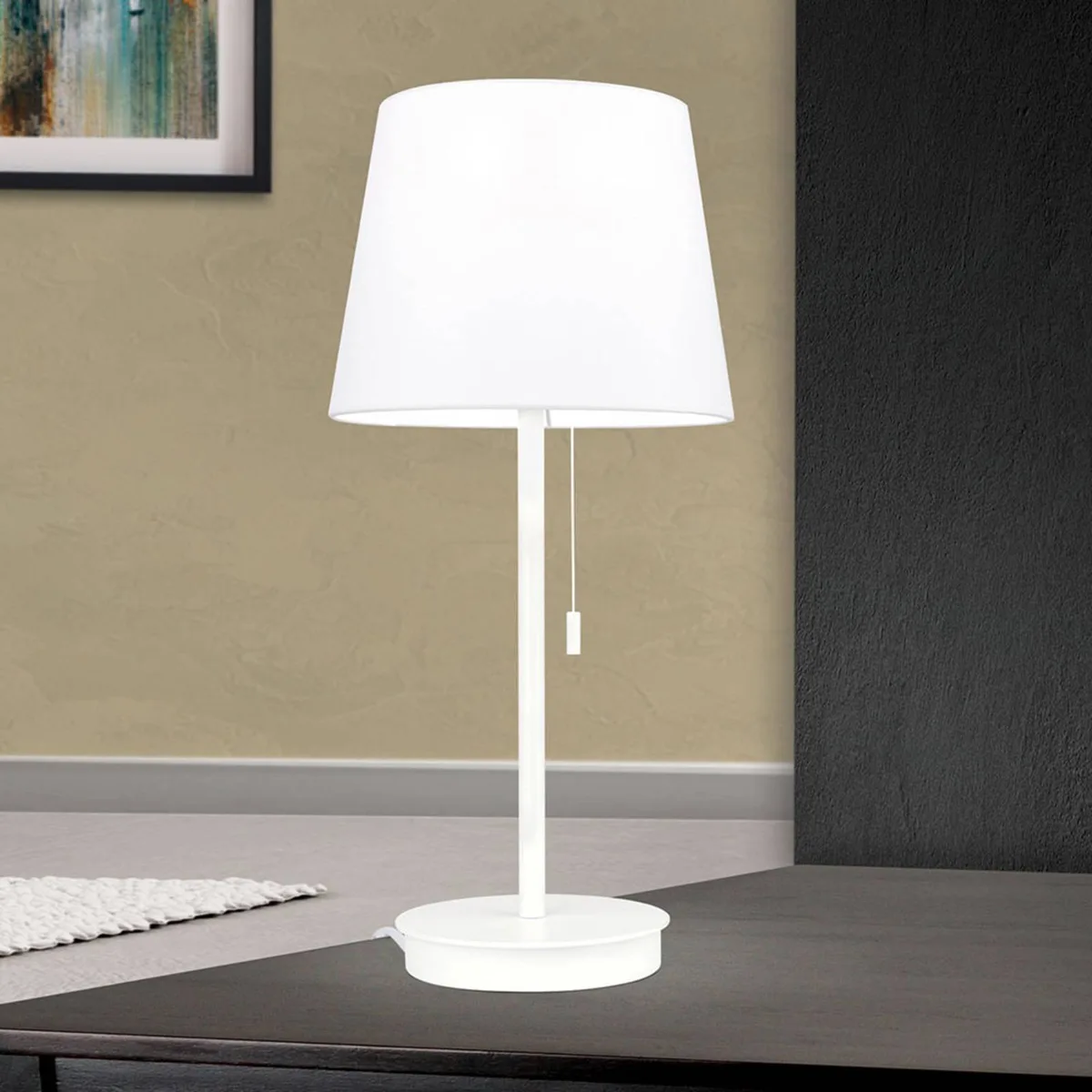 Tafellamp Ludwig met USB-poort fra Orion i Hvid – produktbillede