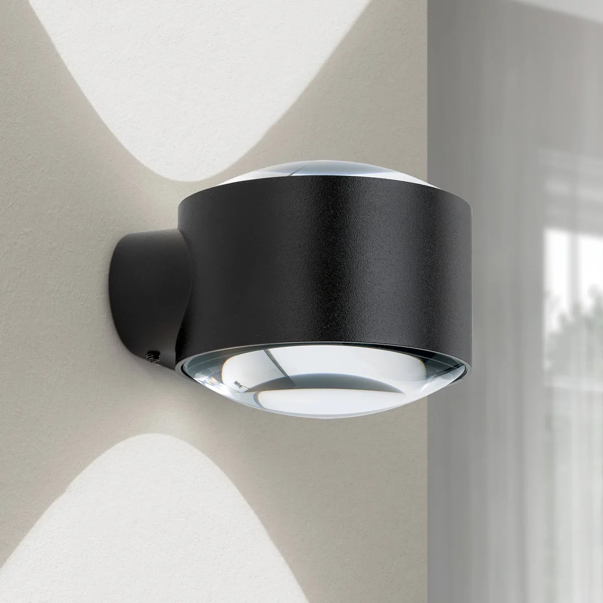 Tatra LED buitenwandlamp, Ø 10,2 cm, aluminium, omhoog/omlaag von Orion in Schwarz – Produktfoto