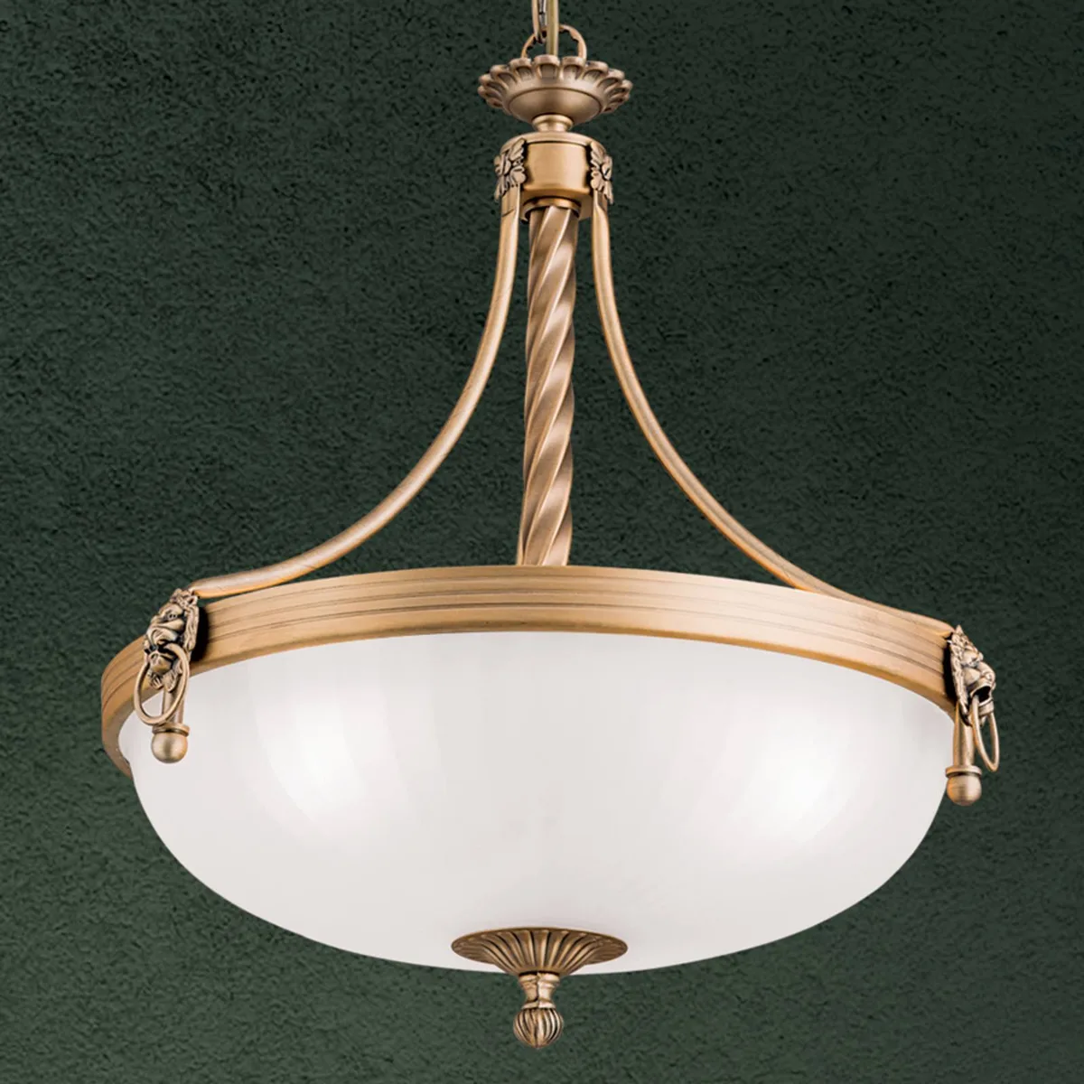 Traditionele hanglamp Noam, 44 cm by Orion in Bronze, White – product photo