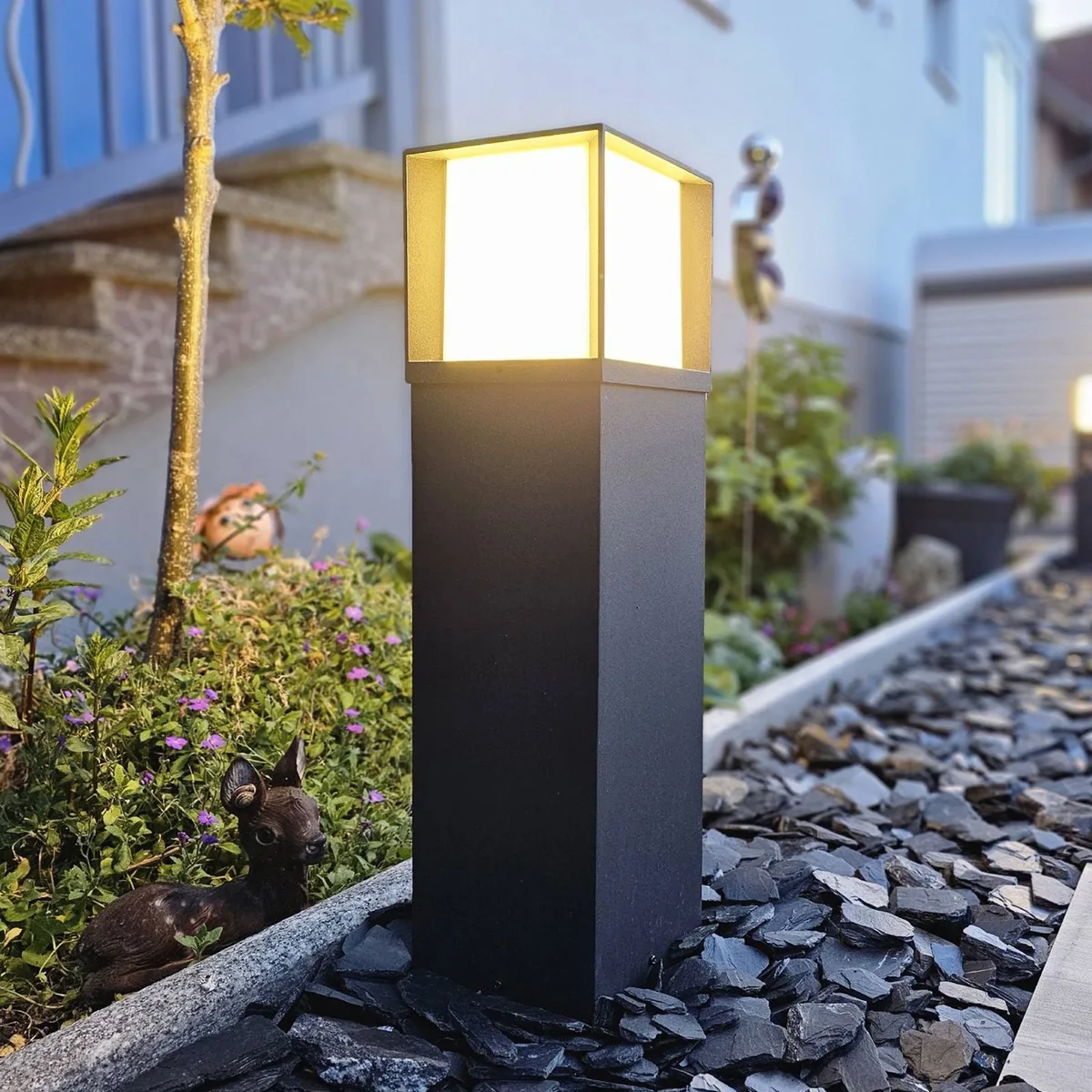 Tuinpadverlichting Henry, hoogte 60 cm, aluminium/roestvrij staal de Orion en Noir – photo produit