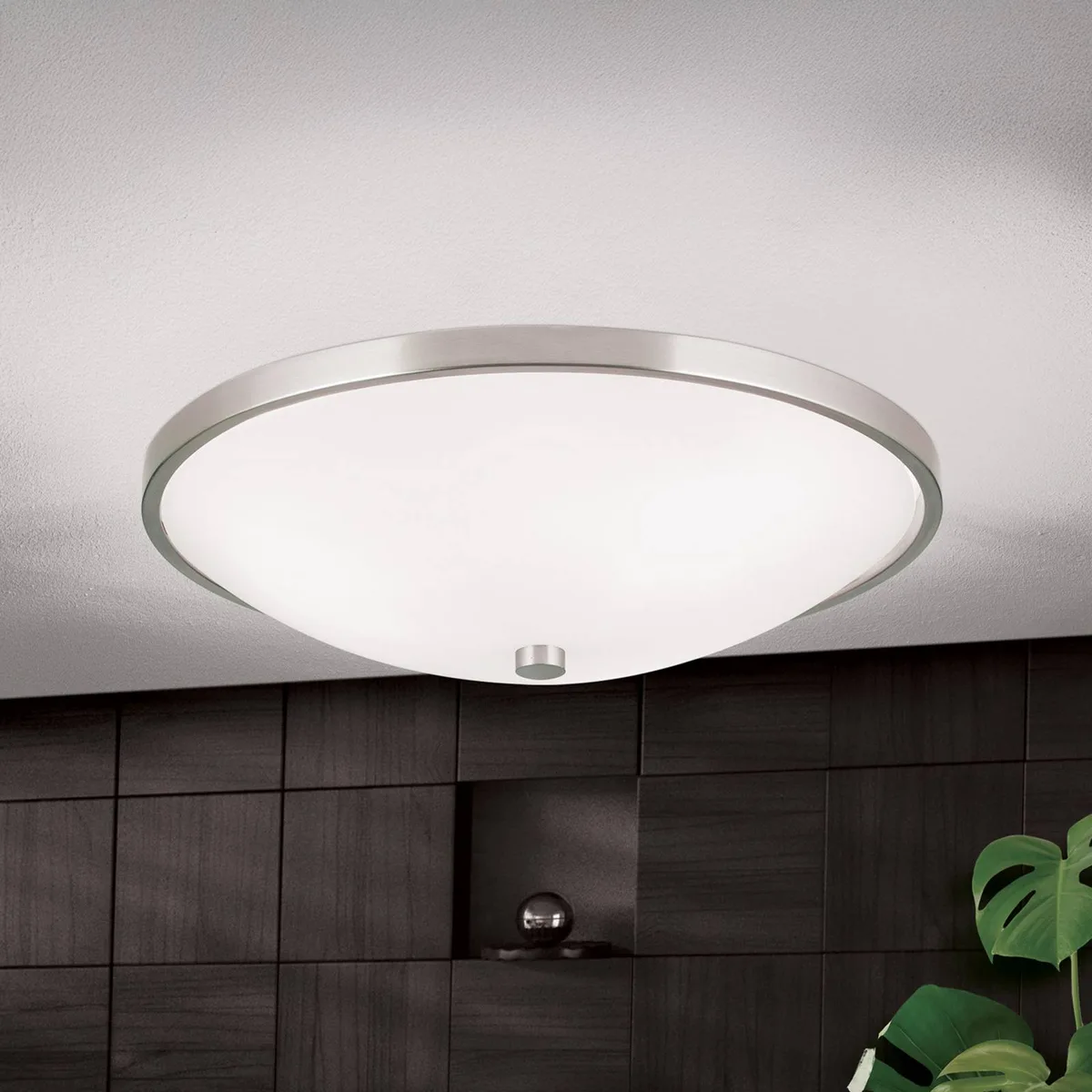 Veelzijdige plafondlamp Samira, 39,5 cm de Orion en Blanc, Mat nikkel – photo produit