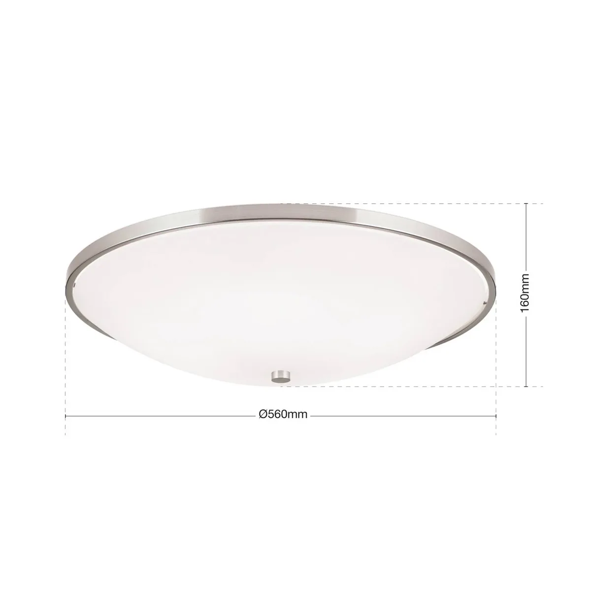 Veelzijdige plafondlamp Samira, 56,5 cm de Orion en Blanc, Mat nikkel – photo produit