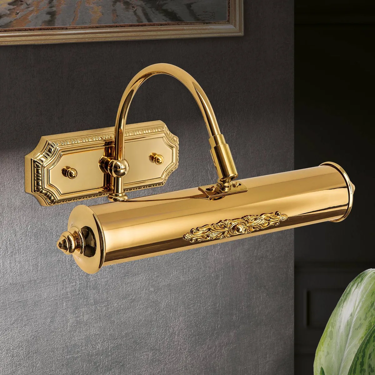 Billedlampe i forgyldt messing Gustav, 30 cm fra Orion i 24-karaats verguld – produktbillede