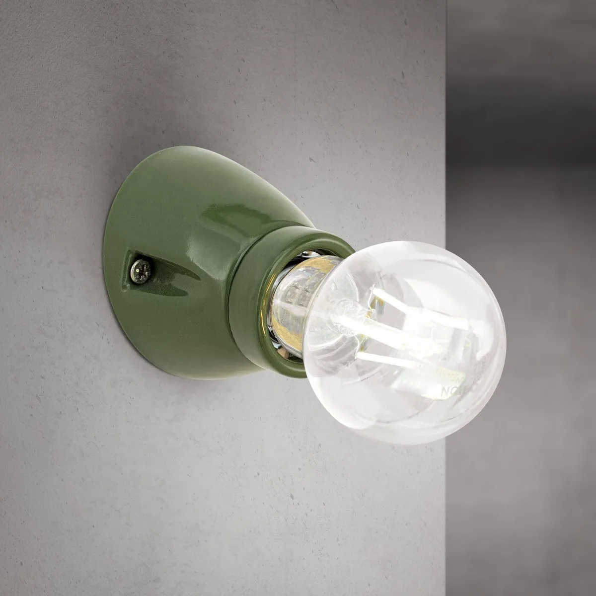 Wandlamp Frost, keramiek, E27 by Orion in Green – product photo