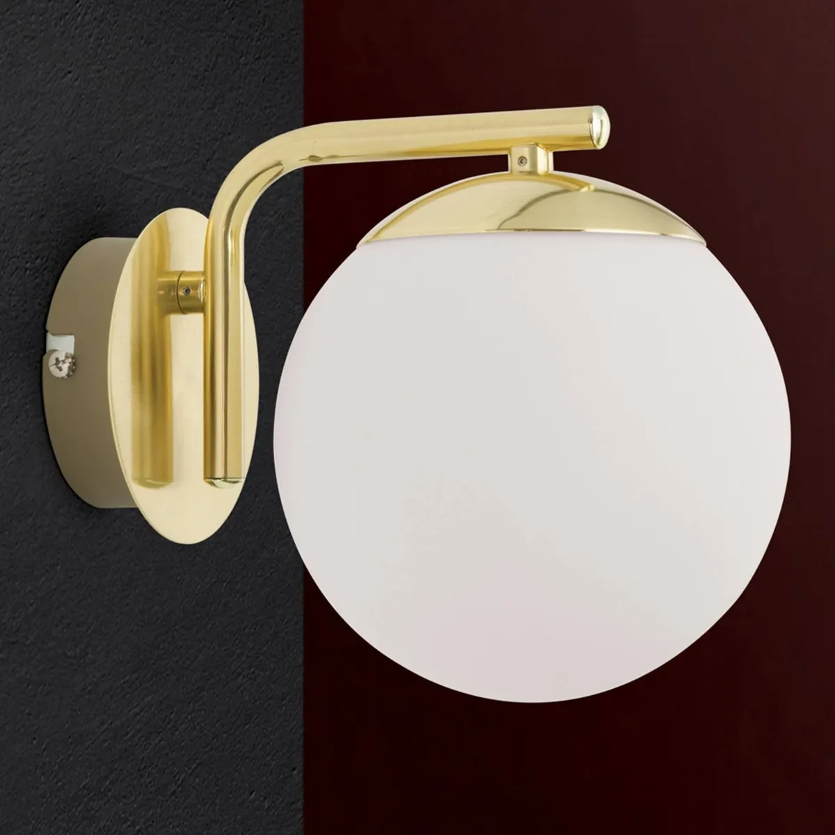 Wandlamp Madis met glasbol en schakelaar de Orion en Laiton, Or – photo produit