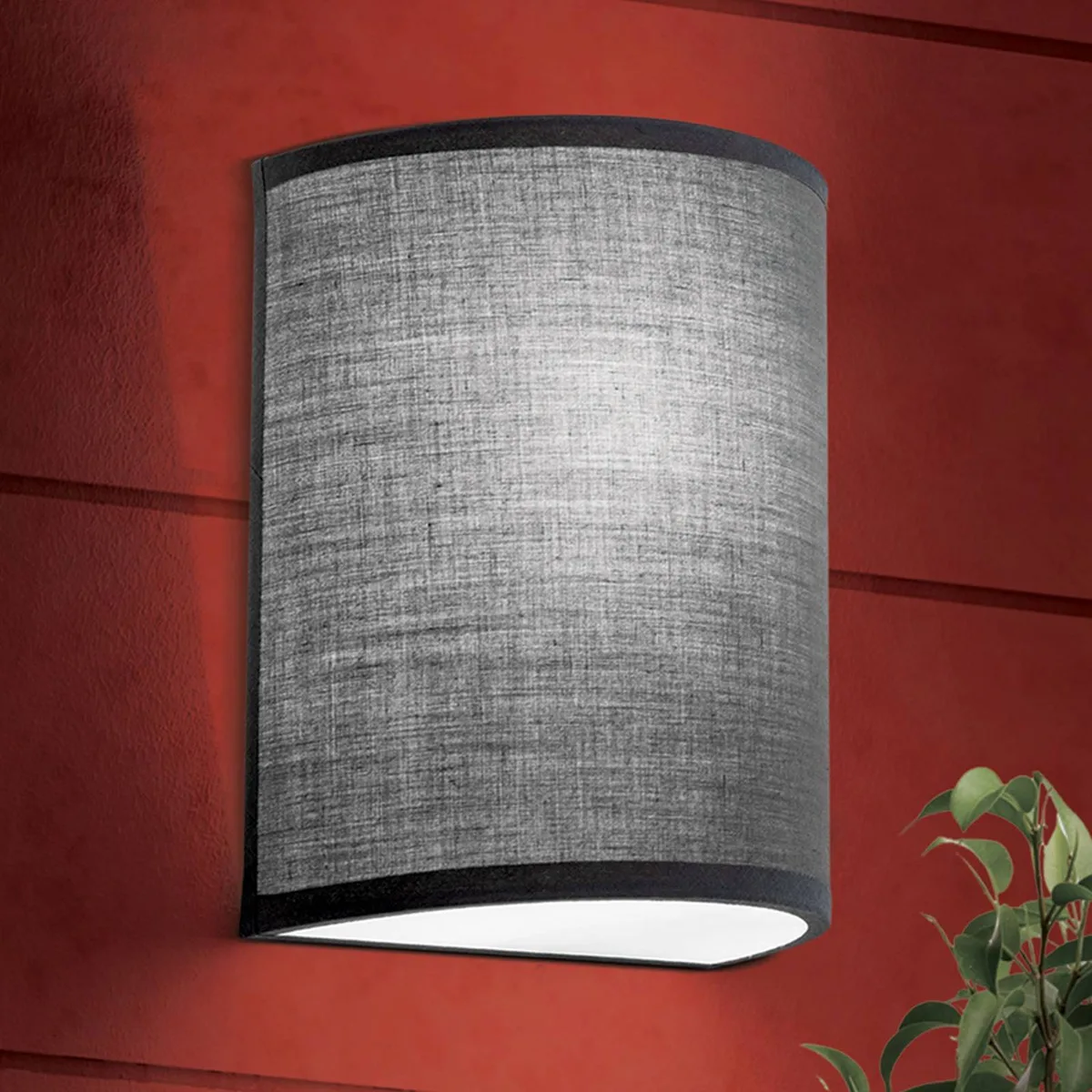 Wandlamp UFO met linnen kap in von Orion in Grau – Produktfoto