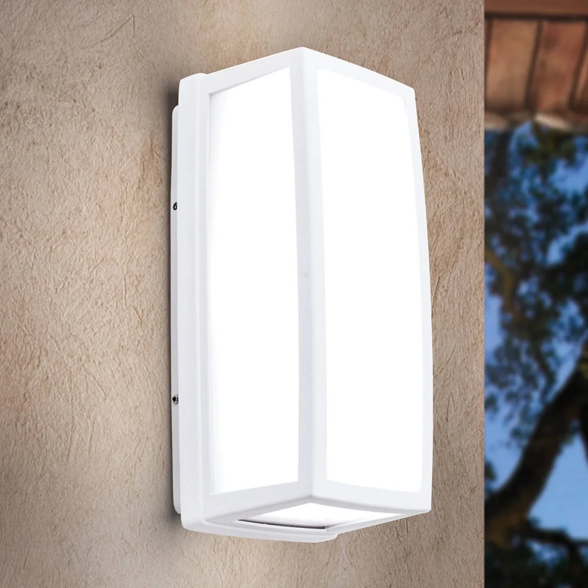 Witte LED buitenwandverlichting Bob, IP54 de Orion en Blanc, Opaalwit – photo produit