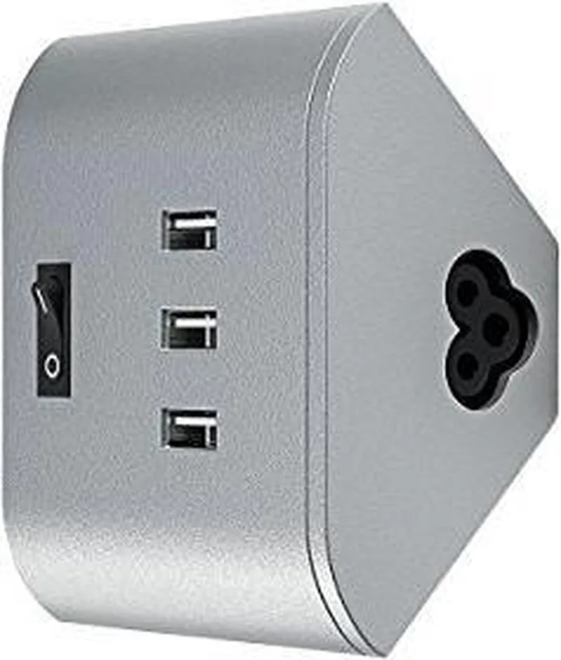 4058075818484 - 3 x USB A - USB 2.0 - Silver - Aluminium - 220 - 240 V - 50 Hz de Osram en Argent – photo produit