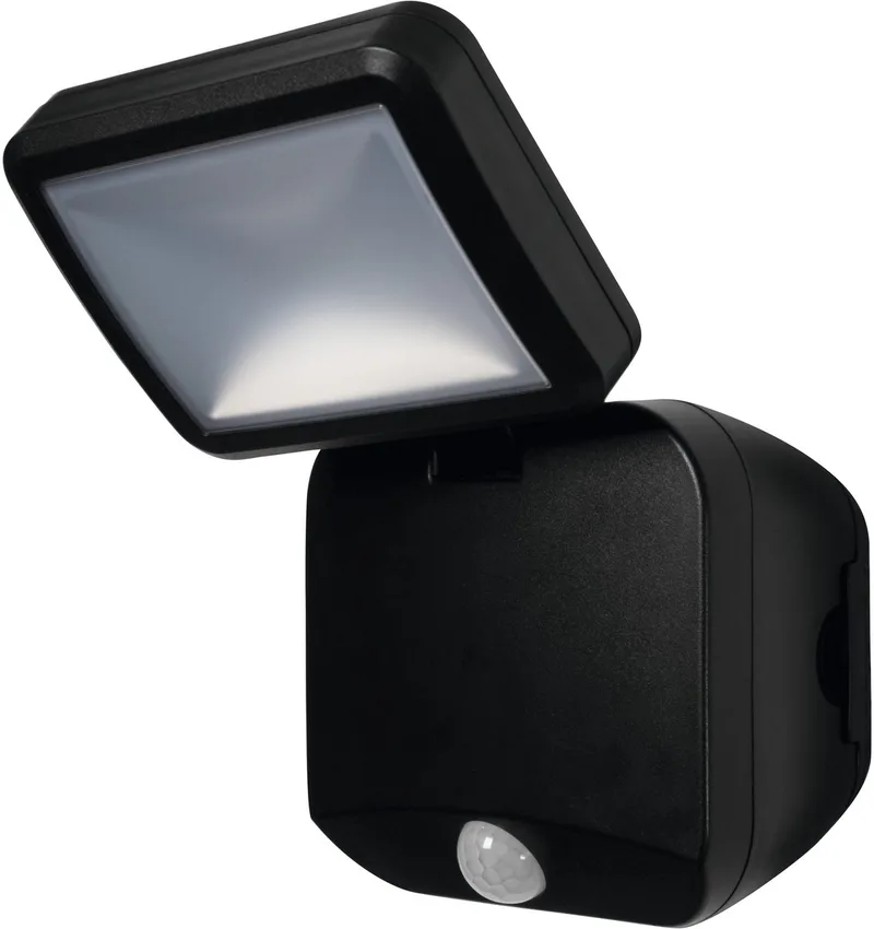 HOMELIGHTING Battery LED Spotlight Sensor 4W 4000K IP54 Black 4099854497490 Projecteur extérieur 4 W Couleur déclairage (ampoule LED): blanc neutre de Osram – photo produit