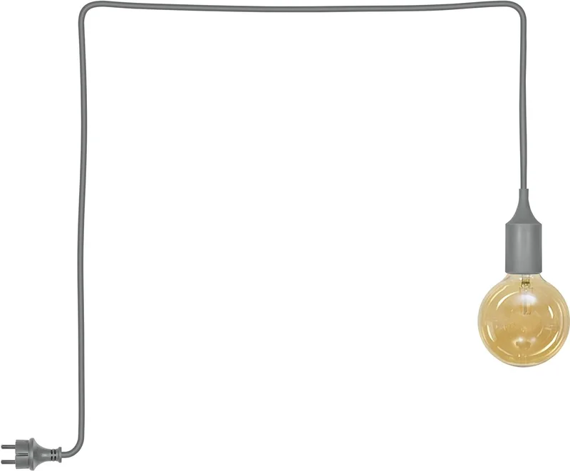 buitenpendellamp 4,5 cm Ø, 5 m kabellengte, comfortabel warm wit, 2400 K, siliconen, E27, vervangbare led, 300° stralingshoek de Osram en Gris – photo produit