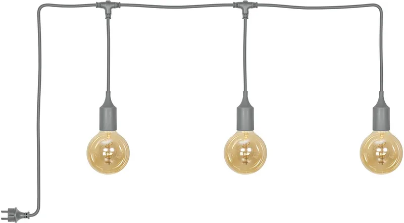 buitenpendellamp 4,5 cm Ø, 7 m kabellengte, comfortabel warm wit, 2000 K, siliconen, E27, vervangbare led, 300° stralingshoek från Osram i Grå – produktbild