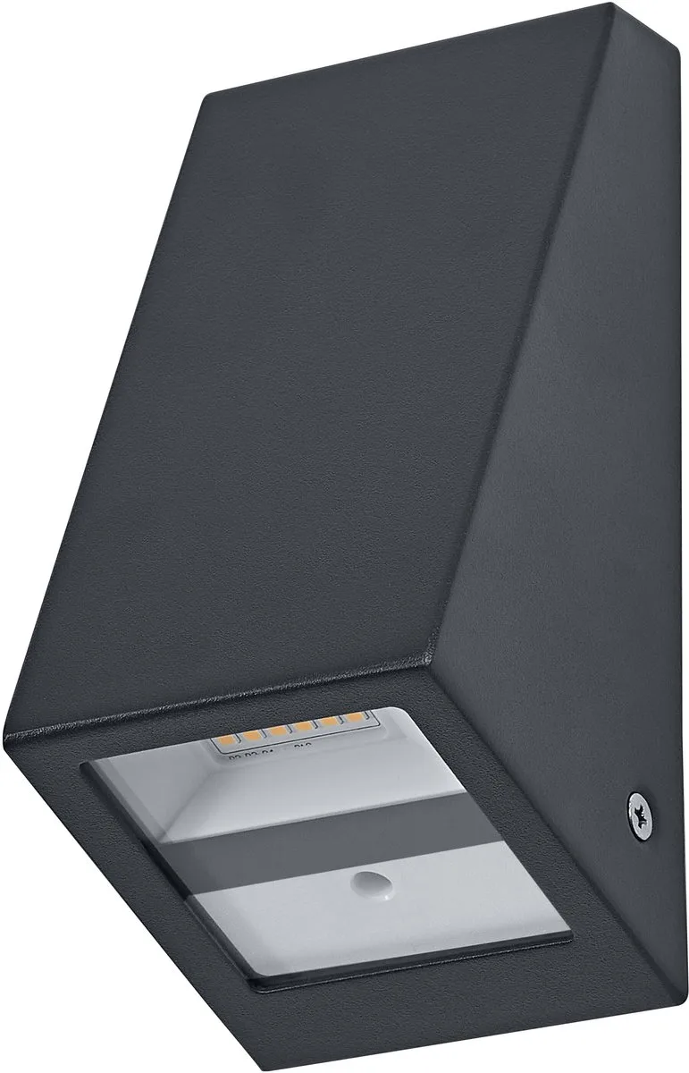 buitenwandlamp, batterij met USB-C, 1.5 W, 120 lm, 3000 K, 105° stralingshoek, IP44, bewegingssensor, dagsensor, 25.000 uur levensduur de Osram en Gris foncé – photo produit