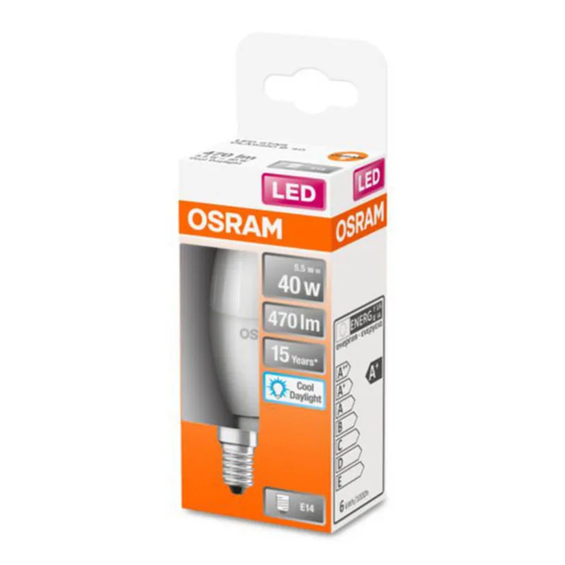 Classic B LED-pære E14 4,9W 6.500K mat fra Osram – produktbillede