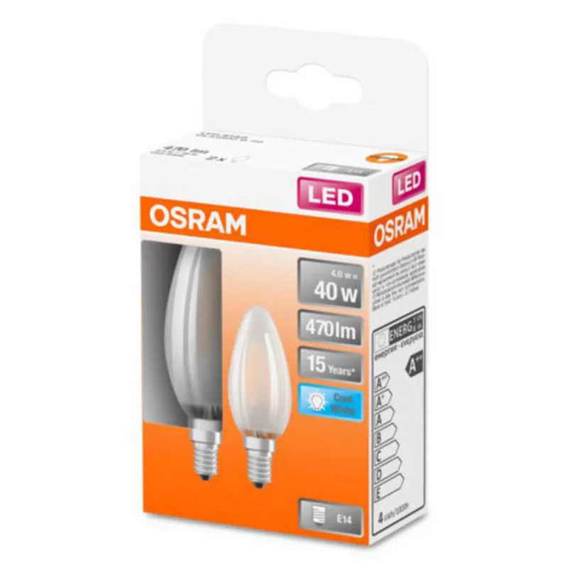 Classic B LED lamp E14 4W 4.000K mat 2/set de Osram – photo produit