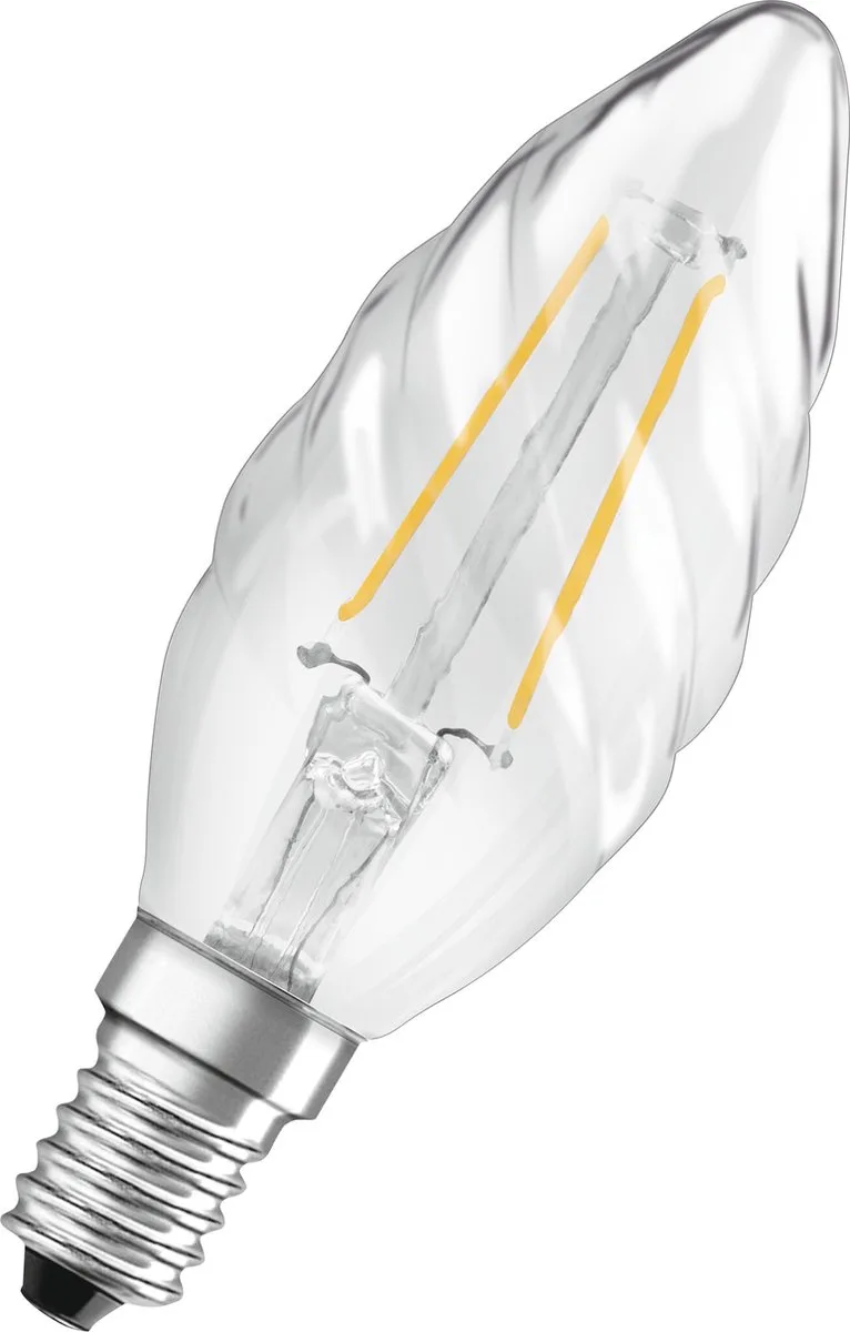 Classic LED E14 Gedraaid candle Filament Helder 2.8W 250lm - 827 Zeer Warm Wit | Dimbaar - Vervangt 25W van Osram – productfoto