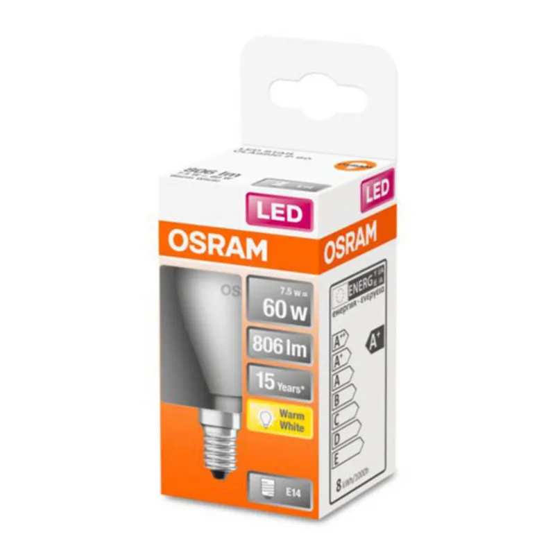 Classic P LED-pære E14 6,5W 2.700K mat fra Osram – produktbillede