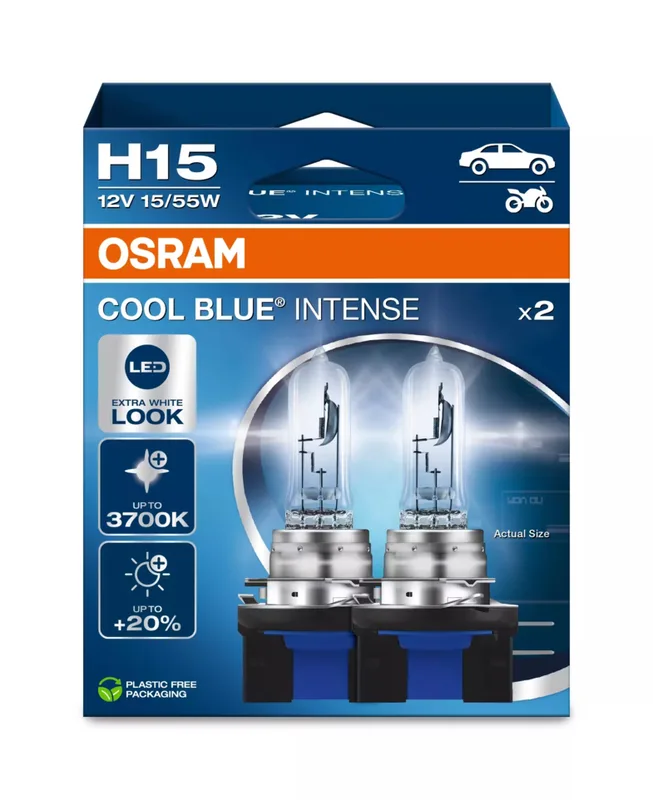H15 12v 55/15w Pgj23t-1 Cool Blue Intense Nextgen Bil Lys 2 Enheder fra Osram – produktbillede