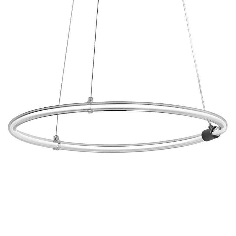 Decor Aura hanglamp van gebogen polycarbonaat met LED en filament design, 18W, 2000 lm, 3000 K, 830 warm wit, klikdimbaar, kunststof (PC), 498 mm, IP20 de Osram en Gris foncé – photo produit