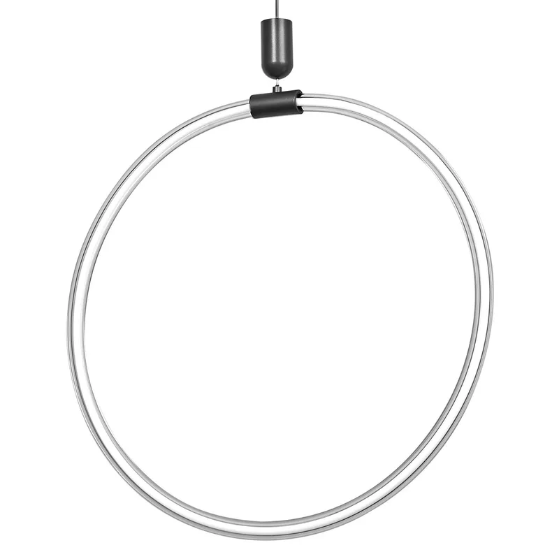 Decor Aura hanglamp Vert van gebogen polycarbonaat met LED en filament design, 18 W, 2000 lm, 3000 K, 830 warm wit, klikdimbaar, kunststof (PC), 498 mm, IP20 by Osram in Dark grey – product photo