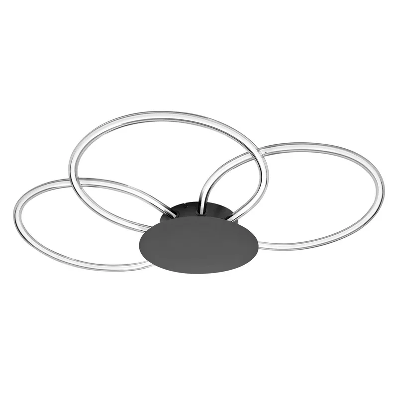 Decor Aura plafondlamp van gebogen polycarbonaat met LED en filament design, 21 W, 2200 lm, 3000 K, 830 warm wit, klikdimbaar, kunststof (PC), IP20 från Osram i Mörkgrå – produktbild