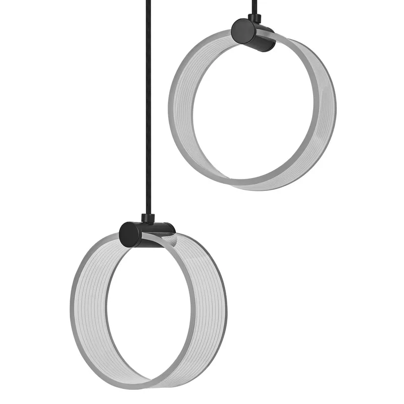 Decor Circle decoratieve hanglamp, 2-lamps, PL, 14W, 930lm, 3000K/4200K/6500K, warm wit/koud wit/daglicht, Click-CCT, niet dimbaar, IP20, kunststof, LED niet vervangbaar van Osram in Zwart – productfoto