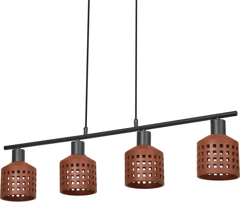 Decor Clay Windows hanglamp, LN, 4xE27, niet dimbaar, klei/metaal, IP20 de Osram en Marron – photo produit