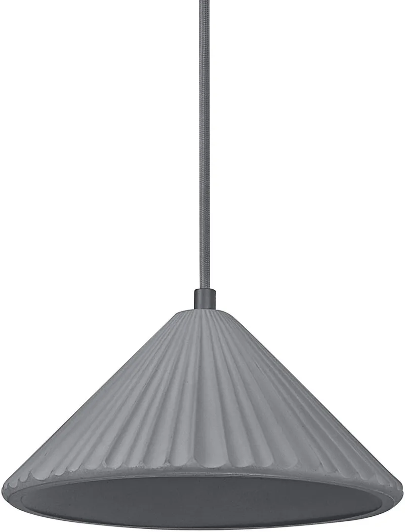 DECOR Concrete Pyramid betonnen hanglamp, 250 mm, in met metalen en betonnen behuizing, voor moderne binnenverlichting, flexibele armatuurkeuze dankzij de E27 fitting de Osram en Gris foncé – photo produit
