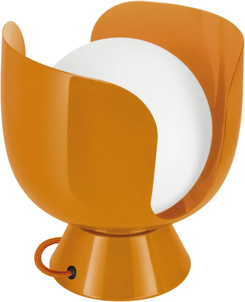 Decor Corolle tafellamp E14, metaal & glas, textielkabel, vervangbare lampen, retrostijl van Osram in Oranje – productfoto