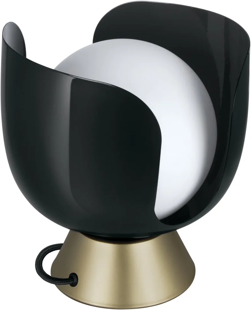 Decor Corolle tafellamp E14, metaal & glas, textielkabel, vervangbare lampen, retrostijl by Osram in Black – product photo