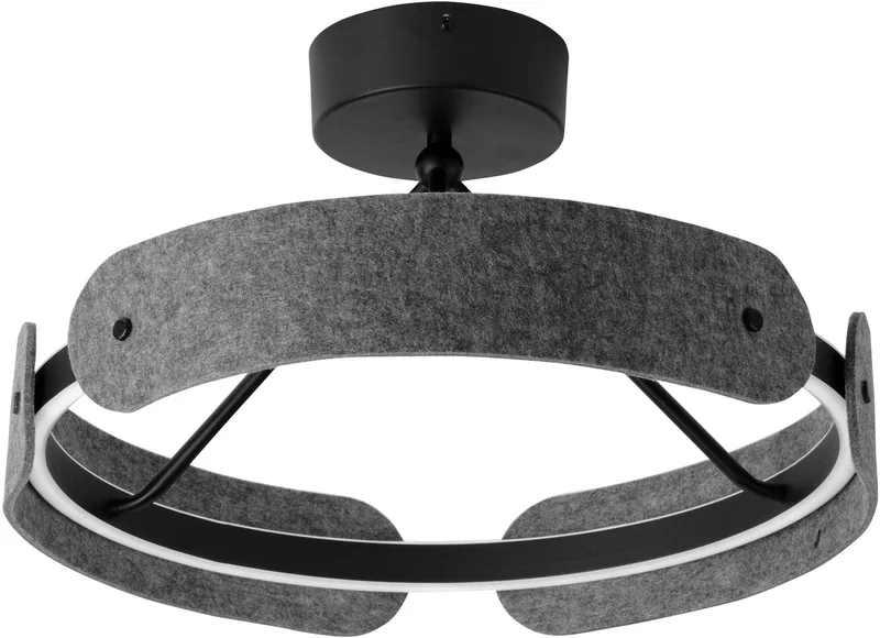 Decor Curve Felt LED Plafondlamp 33W 3000K met 1000lm Grijs 430mm, Plafondlamp gemaakt van Vilt en Metaal fra Osram i Mørkegrå – produktbillede