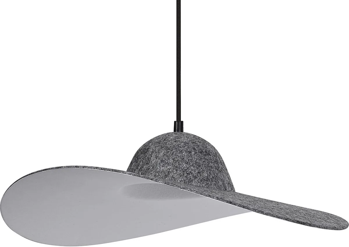 Decor decoratieve hanglamp met vilten lampenkap, 500 mm, E27 fitting, vilt/metaal, IP20 de Osram en Gris foncé – photo produit