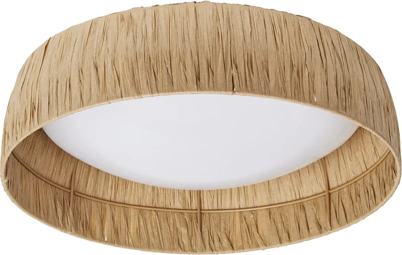 Decor decoratieve plafondlamp met bamboe kap, 400mm, 18W, 750lm, 3000K, 830 warm wit, IP20, LED niet vervangbaar de Osram en Marron – photo produit