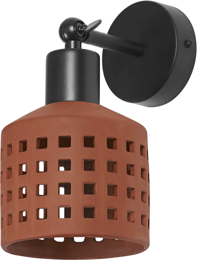 Decor decoratieve wandlamp van klei met gatenpatroon, E27 fitting, IP20 by Osram in Brown – product photo