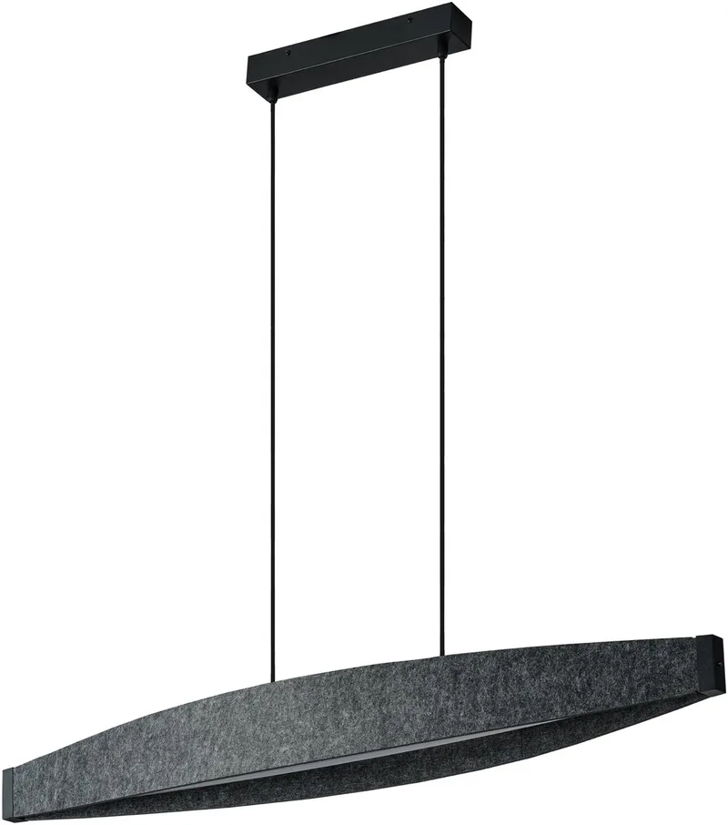 Decor Flat Felt LED Hanglamp 23W 3000K met 800lm Grijs, Hanglamp gemaakt van Vilt en Metaal permanent geïnstalleerd de Osram en Gris foncé – photo produit