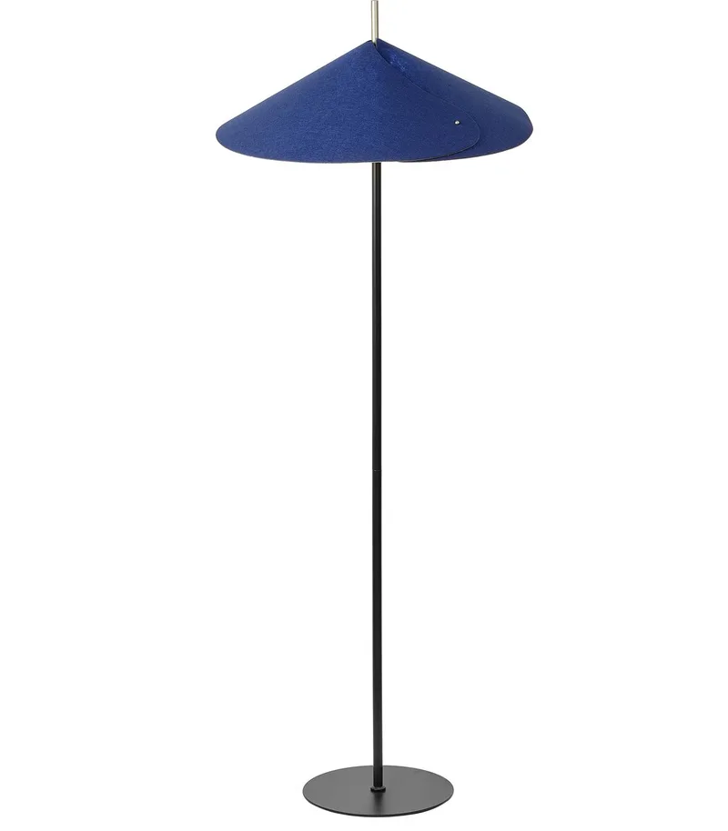 Decor Flip Vloerlamp E14 500mm, Vloerlamp, Vilt, Staal, met verstelbare lampenkap de Osram en Bleu – photo produit