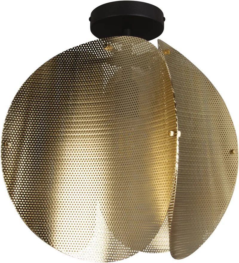 DECOR Gevouwen Globe Plafondlamp E27, 380mm, Staal geëlektroplateerd, Industrieel, Opbouwlamp de Osram en Or – photo produit