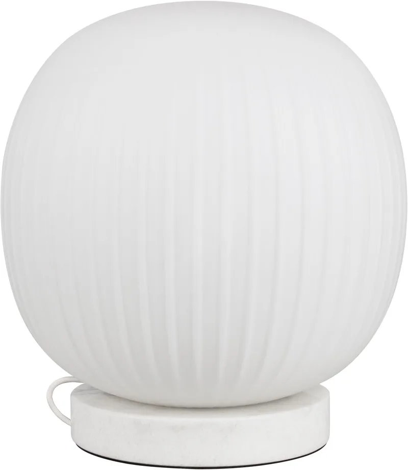 DECOR Glazen Lantaarn Tafellamp E27, 310mm, Marmer/Metaal/Glas, Textielkabel by Osram in White – product photo