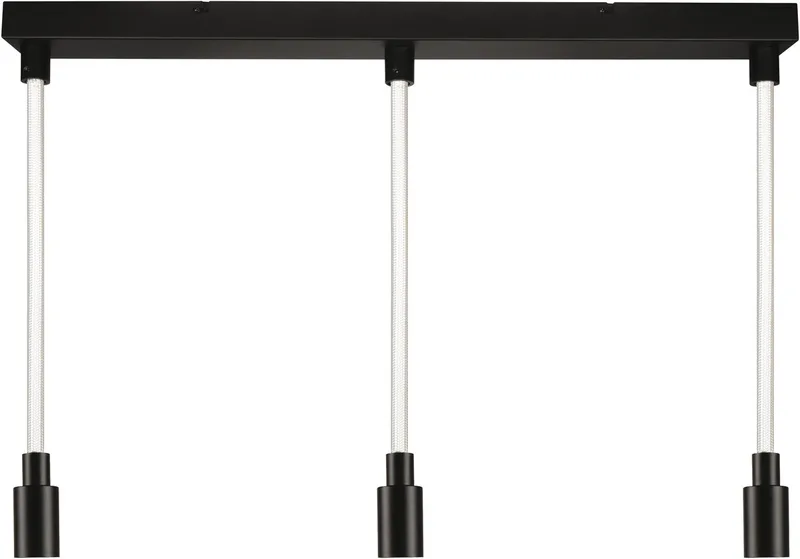 DECOR Glow Hanglamp LINEAIR 3x E27, 28W, 1400lm, 2700K, Staal/Plastic, verlicht fra Osram i Sort – produktbillede