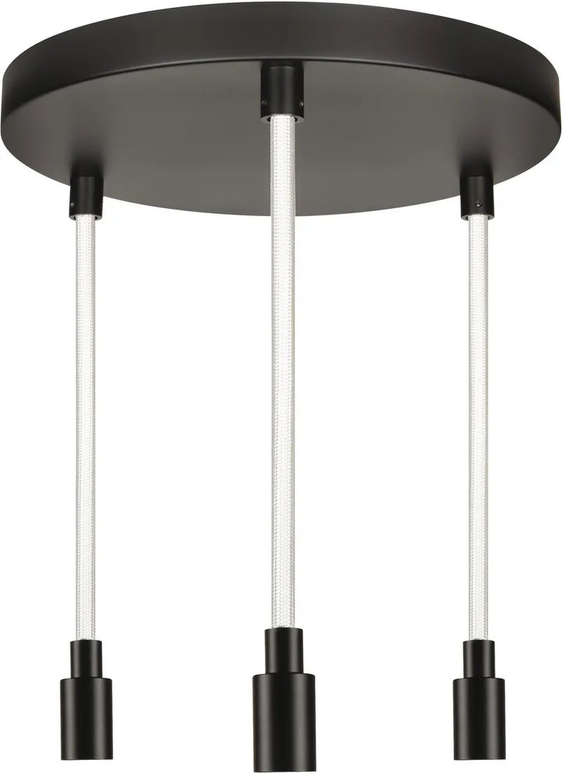DECOR Glow Hanglamp Plaat 3x E27, 28W, 1400lm, 2700K, Staal/Plastic, verlicht von Osram in Schwarz – Produktfoto