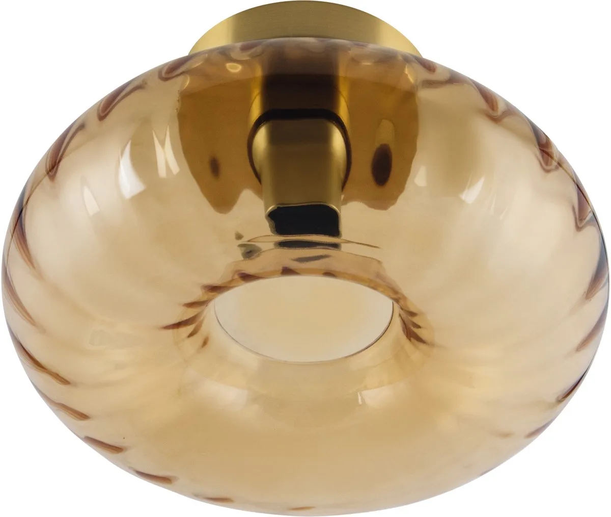 DECOR Goudglas Plafondlamp, Goud Metalen amberglas, E27 Versie, 280mm, speciaal lichteffect de Osram en Amber – photo produit