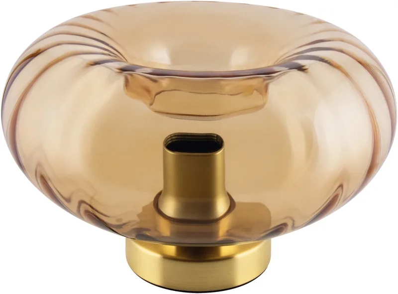DECOR Goudglas Tafellamp, Goud Metalen amberglas, E27 Versie, 280mm, speciaal lichteffect fra Osram – produktbillede
