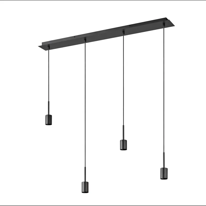 Decor hanglamp Needle Linear 4xE27, staal, individuele lichtscenario's, 2m kabel von Osram in Dunkelgrau – Produktfoto