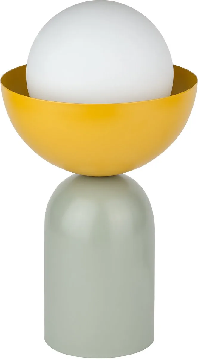 DECOR Kom tafellamp E14 Groen/Geel 200mm, tafellamp, Metaal, Glas, met levendige kleuren de Osram en Vert, Jaune – photo produit