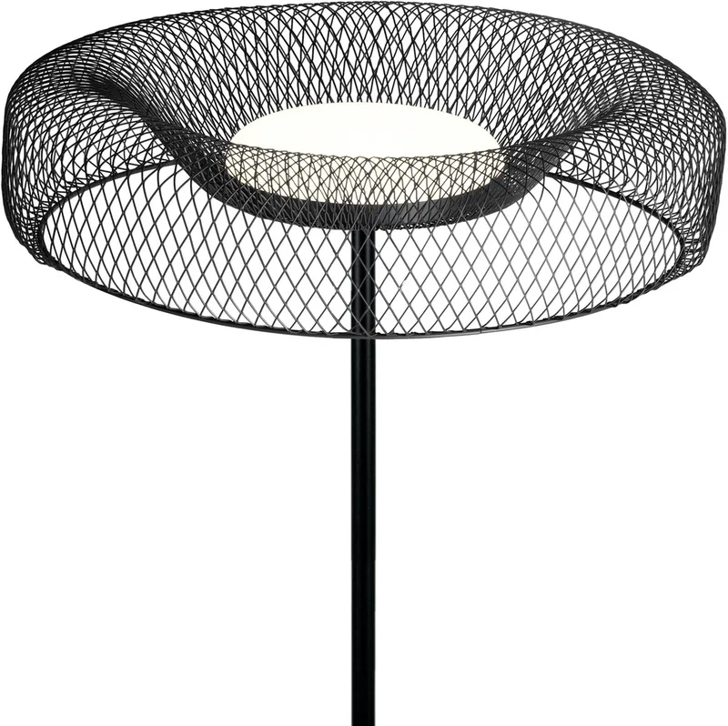 DECOR Mesh Vloerlamp, Metaal gaas, 18. 5W LED geïntegreerd, 1200lm, 3000K, Textielkabel de Osram en Noir – photo produit