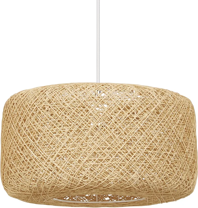 Decor Paper Bale decoratieve hanglamp van papier en metaal, 400 mm, met E27 fitting, IP20 de Osram en Beige – photo produit