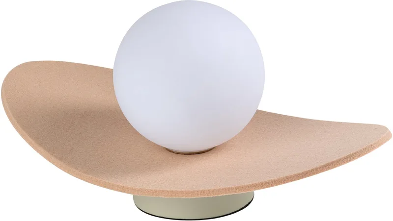 DECOR Pearl Tafellamp G9 Tafellamp gemaakt van vilt, Glas en Metaal geschikt als bedlamp de Osram en Beige – photo produit